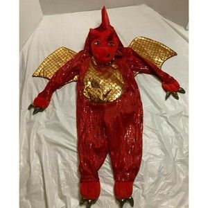 Pottery Barn Kids Red Dragon W/ Wings & Tail Halloween Costume Size 12-24 Months